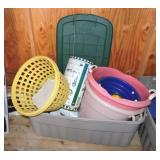 Lot of plastic totes and containers