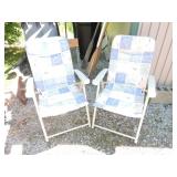 Pair of folding lawn chairs