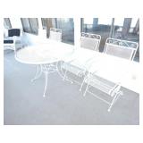 Wrought iron patio table (42") and 4 chairs with