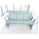 Wooden porch glider with cushion, 64"