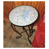 Tile tip wrought iron table
