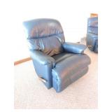 Blue leather La-Z-Boy recliner