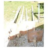 Lot of 6 pier posts with augers & mud plates