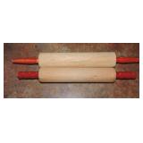 Lot of 2 wooden rolling pins