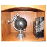 World globe with airplane