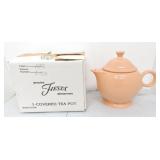 Fiesta Post 86 covered teapot, apricot, NIB