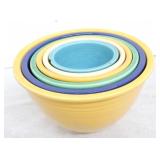 Vintage Fiesta mixing bowl set, #1 to #6, various