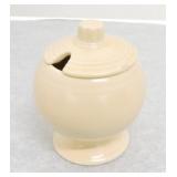Vintage Fiesta mustard, ivory, lid rim nick