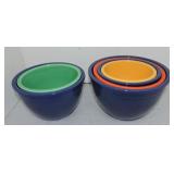 Vintage Fiesta lot of 6 mixing bowls, various