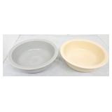 Vintage Fiesta 8 1/2" nappy bowls, gray & ivory