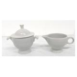 Vintage Fiesta cream & sugar, gray, minor nick