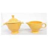 Vintage Fiesta cream & sugar, yellow