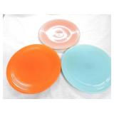 Vintage Fiesta 13" chop plate group, 3 mixed