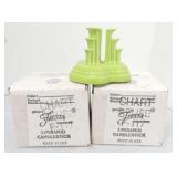 Fiesta Post 86 pair of pyramid candle holders,