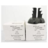Fiesta Post 86 pair of pyramid candle holders,