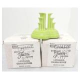 Fiesta Post 86 pair of pyramid candle holders,