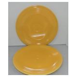 Vintage Fiesta lot of 2 - 15" yellow chop plates