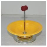 Harlequin oatmeal bowl (yellow) with chrome