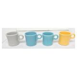 Vintage Fiesta lot of 4 mugs, mixed