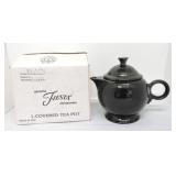 Fiesta Post 86 covered teapot, black, NIB