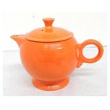 Vintage Fiesta large teapot, red, rim chip to lid
