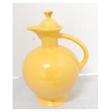 Vintage Fiesta carafe, yellow, finial and foot rim