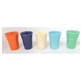 Vintage Fiesta water tumbler group, 5 mixed