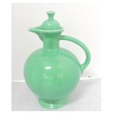 Vintage Fiesta carafe, green, lid repair