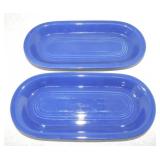 Vintage Fiesta lot of 2 cobalt utility trays,
