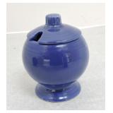 Vintage Fiesta mustard, cobalt, lid rim nicks