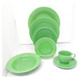 Vintage Fiesta 7 pc place setting, medium green