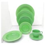 Vintage Fiesta 7 pc place setting, medium green