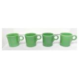 Vintage Fiesta set of 4 mugs, medium green