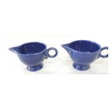 Vintage Fiesta lot of 2 cobalt creamers
