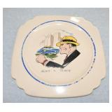 HLC Dick Tracy 9" plate, rim nick to back, wear