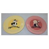 Fiesta Post 86 lot of 2 Looney Tunes plates