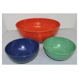 Vintage Fiesta 3 pc metal popcorn bowl set
