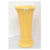 Vintage Fiesta 10" flower vase, yellow, rim chip