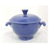 Vintage Fiesta covered onion soup, cobalt