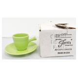 Fiesta Post 86 AD cup & saucer, chartreuse, NIB