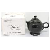 Fiesta Post 86 covered teapot, black, NIB