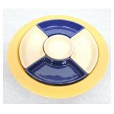 Fiesta relish tray, nict to one cobalt side insert