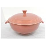 Vintage Fiesta casserole, rose, nick to finial