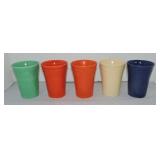Vintage Fiesta lot of 5 water tumblers, mixed
