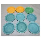 Vintage Fiesta lot of 9 - 5 1/2" fruit bowls,