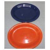 Vintage Fiesta lot of 2 oval platters, red and