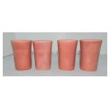 Vintage Fiesta Jubilee juice tumbler group, 4 rose