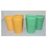 Vintage Fiesta juice tumbler group, 3 yellow,