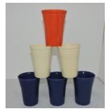 Vintage Fiesta water tumbler group: 6 mixed,