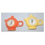 Fiesta Post 86 lot of 2 teapot clocks
